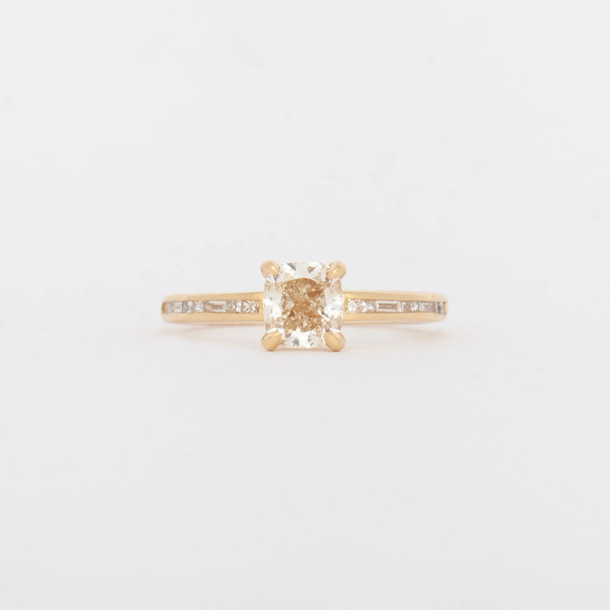 1.03 ct Champagne Cushion Portico Solitaire