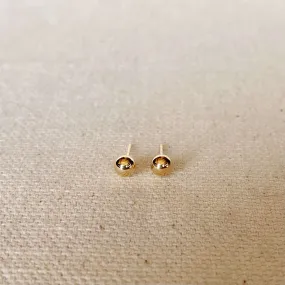 14k Solid Gold 4mm Ball Stud Piercing Earrings