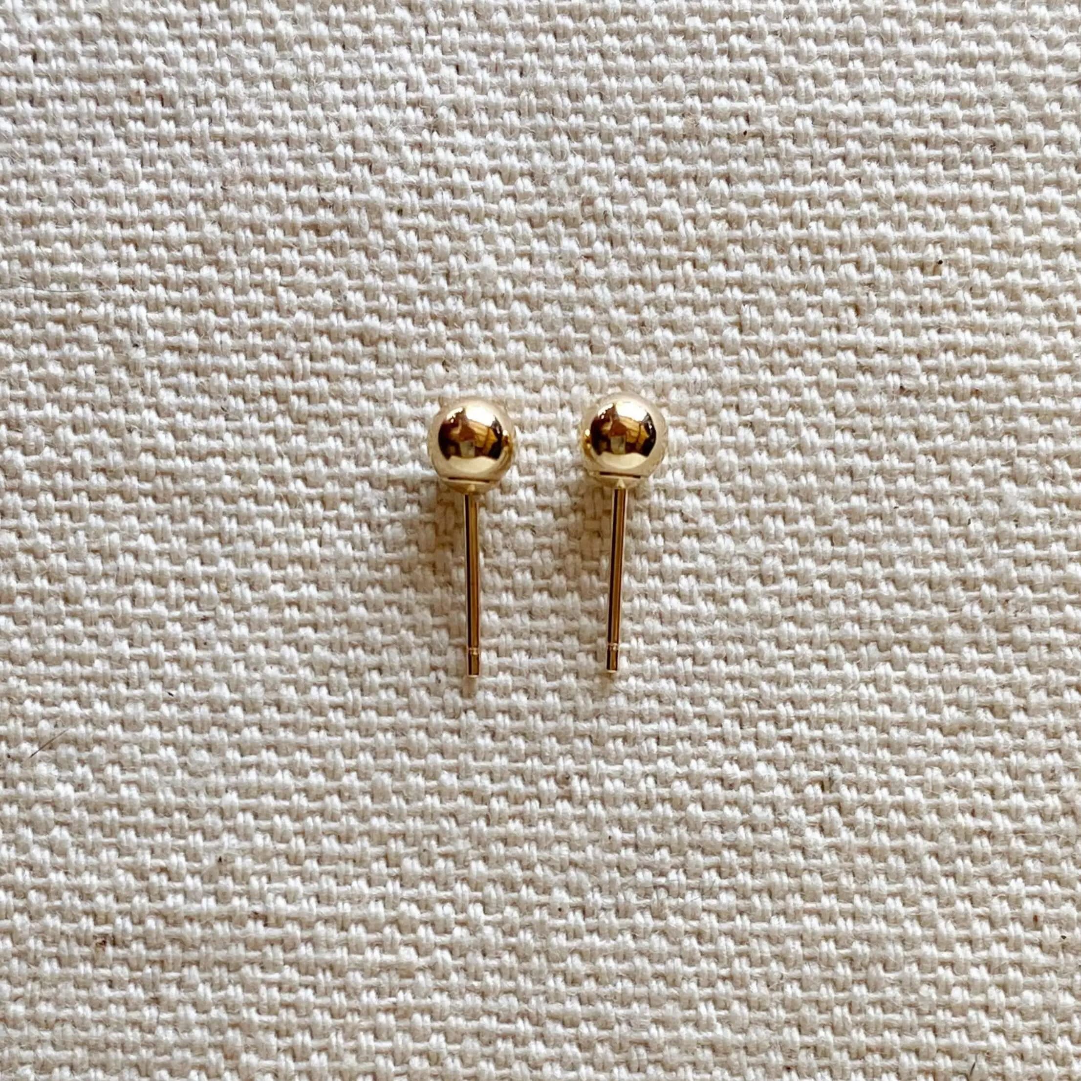 14k Solid Gold 4mm Ball Stud Piercing Earrings