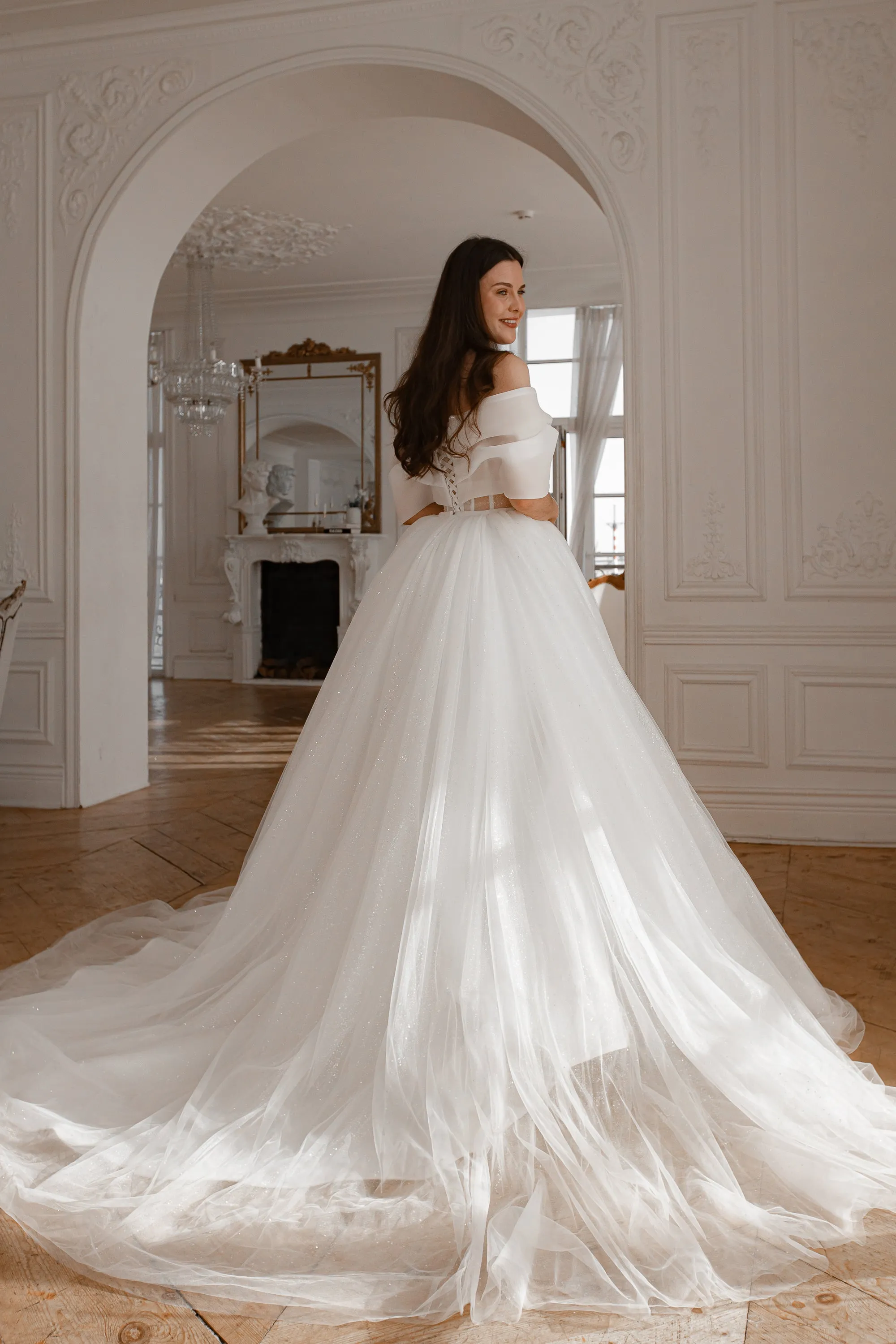 2 in 1 Wedding Dress Inali with Detachable Romanica Skirt