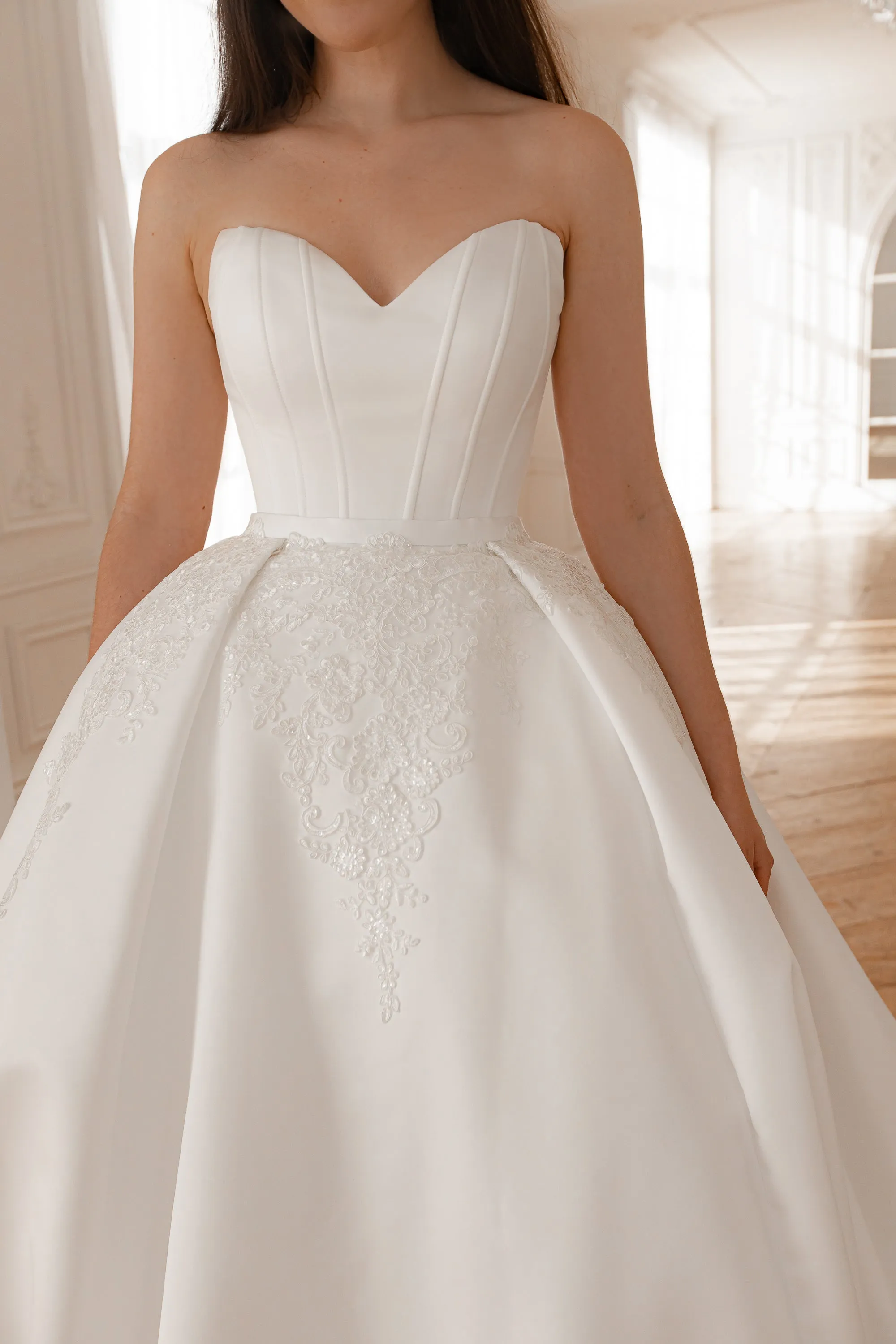 2 in 1  Wedding Dress Steltella with The Detachable Skirt