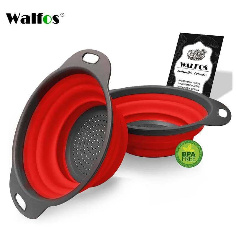 2 Pieces Foldable Silicone Collapsible Kitchen Colander