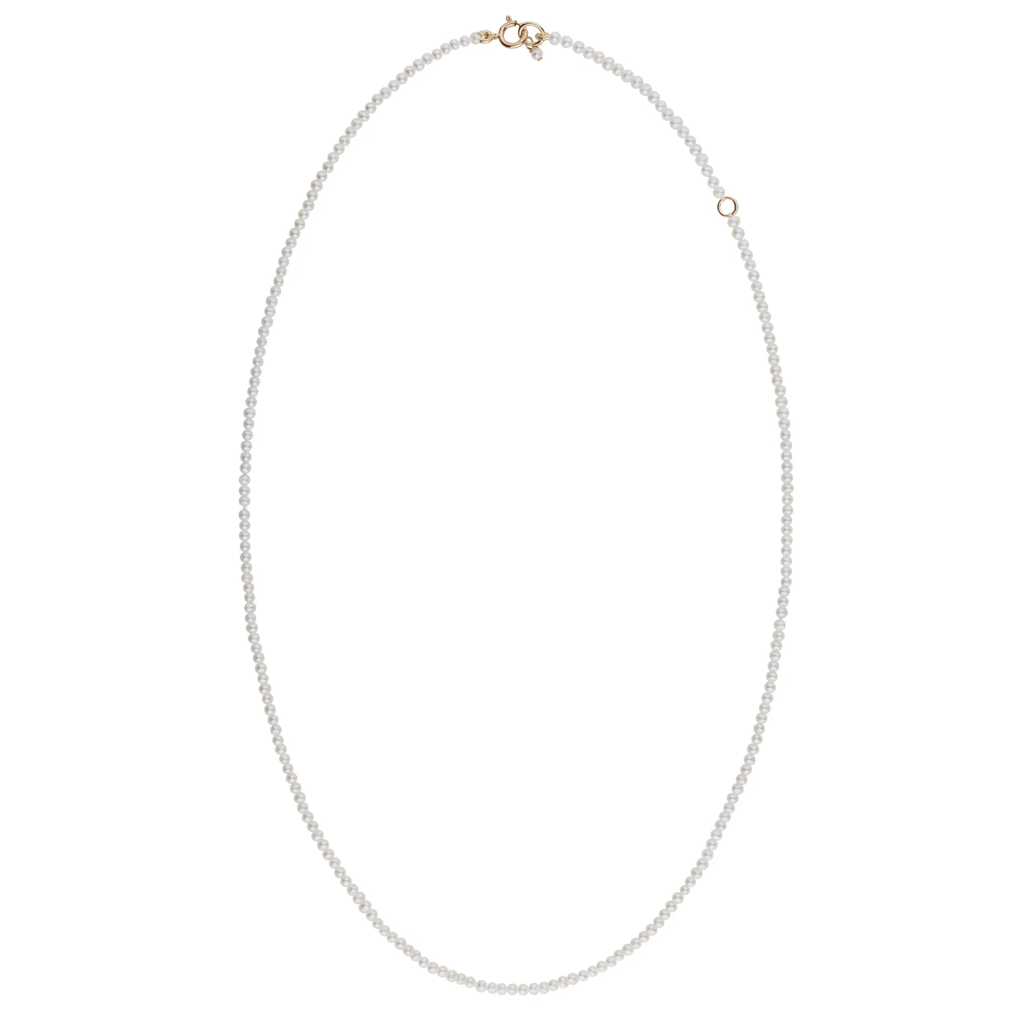 2.0-2.5 mm AA  Freshwater Pearl Necklace with Paperclip Chain Set