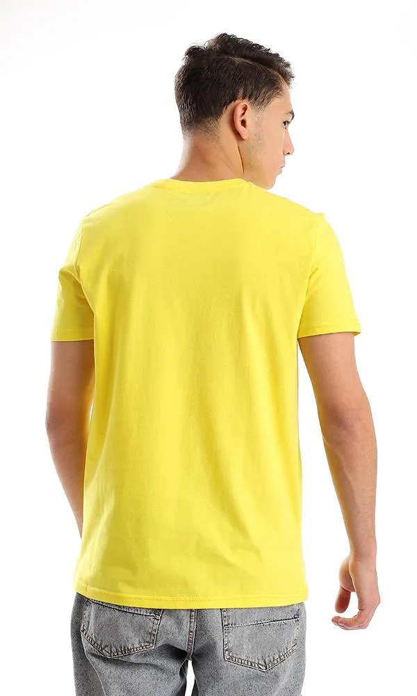 57449 "No Plan For Summer" Yellow Printed Tee