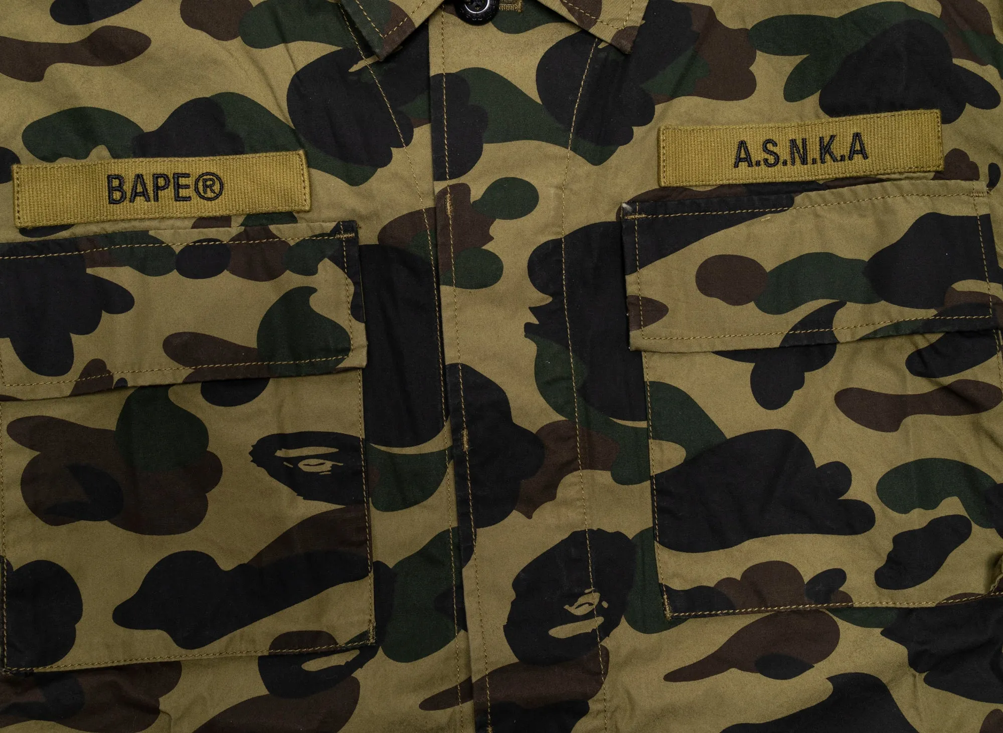 A Bathing Ape 1st Camo Military Shirt in Green xld