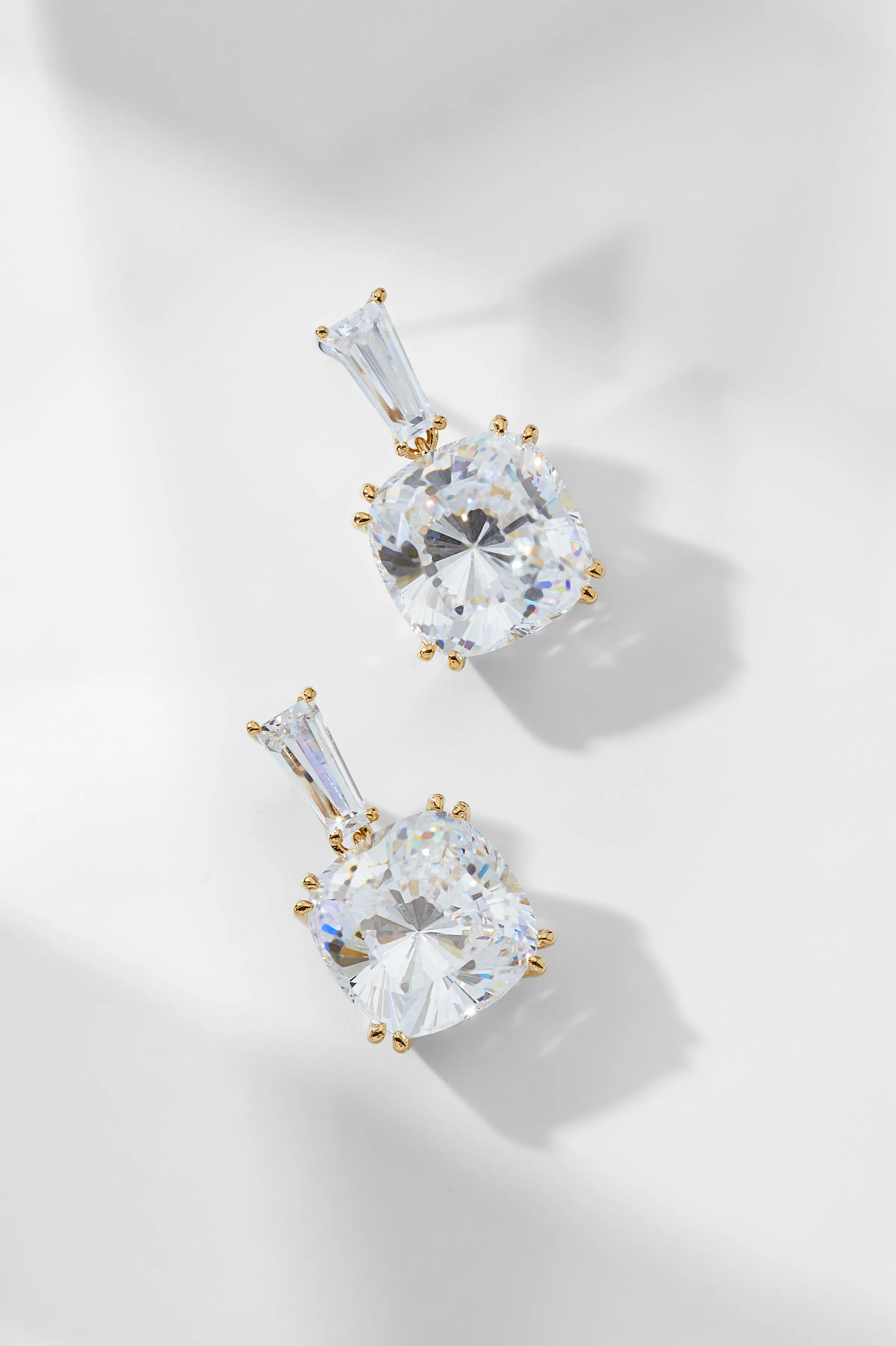 A LA CARTE CUSHION CZ DROP EARRINGS