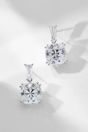 A LA CARTE CUSHION CZ DROP EARRINGS