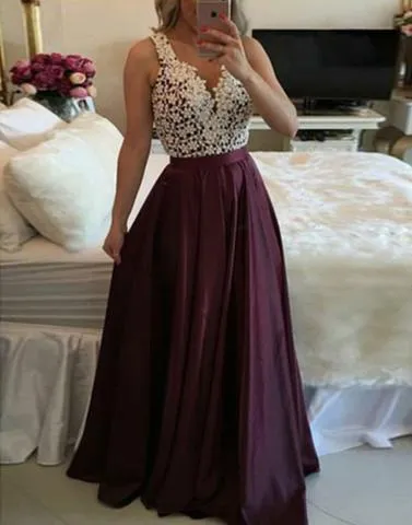 A Line prom dress, burgundy prom dress, 2020 prom dress, long prom dress, charming prom gown, BD12634