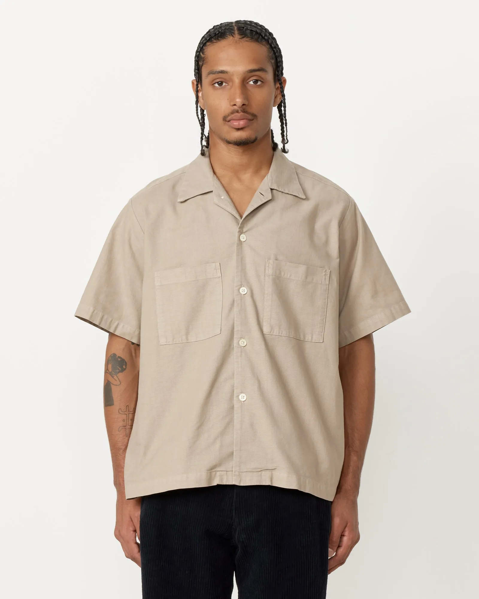 Acoustic Shirt Panama Cloth in Washed Taupe