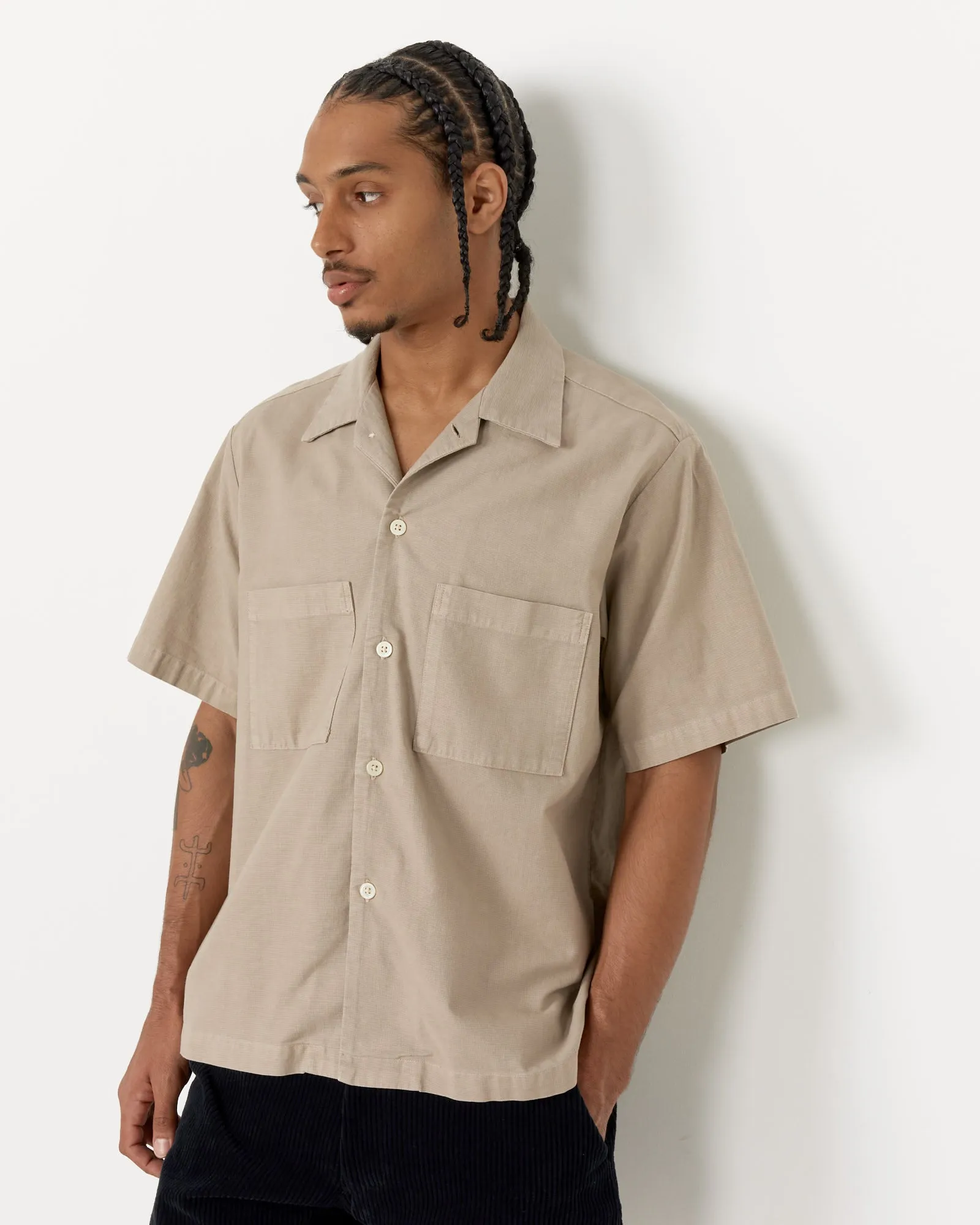 Acoustic Shirt Panama Cloth in Washed Taupe