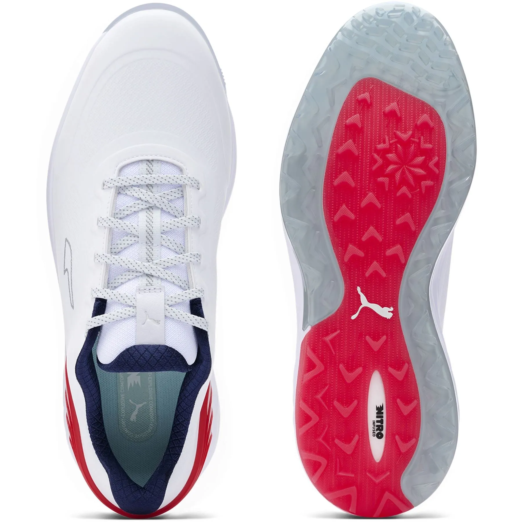 Alphacat Nitro Golf Shoe White/Red/Blue - SS24