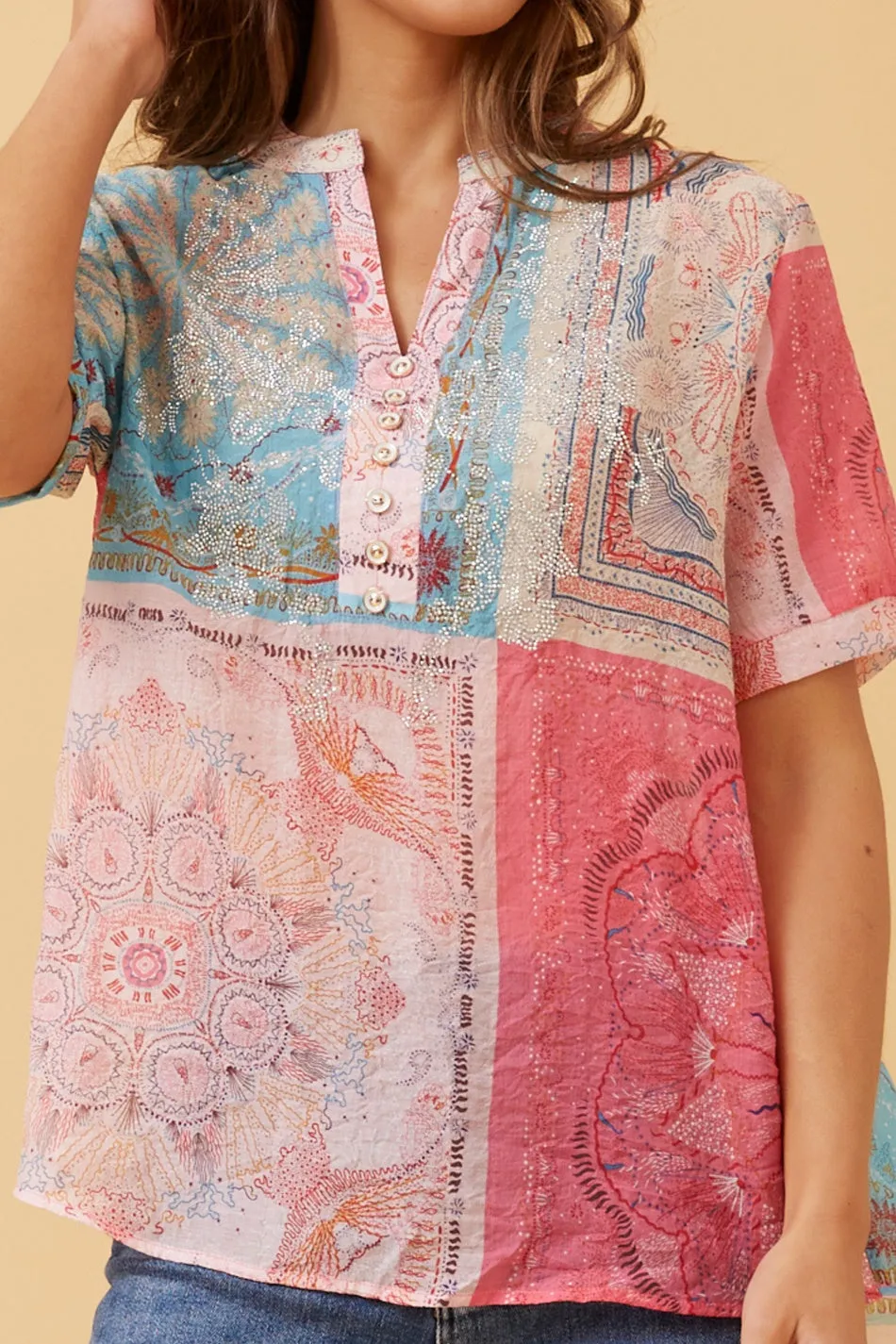 ARCHANA PATCHWORK BOHO TOP