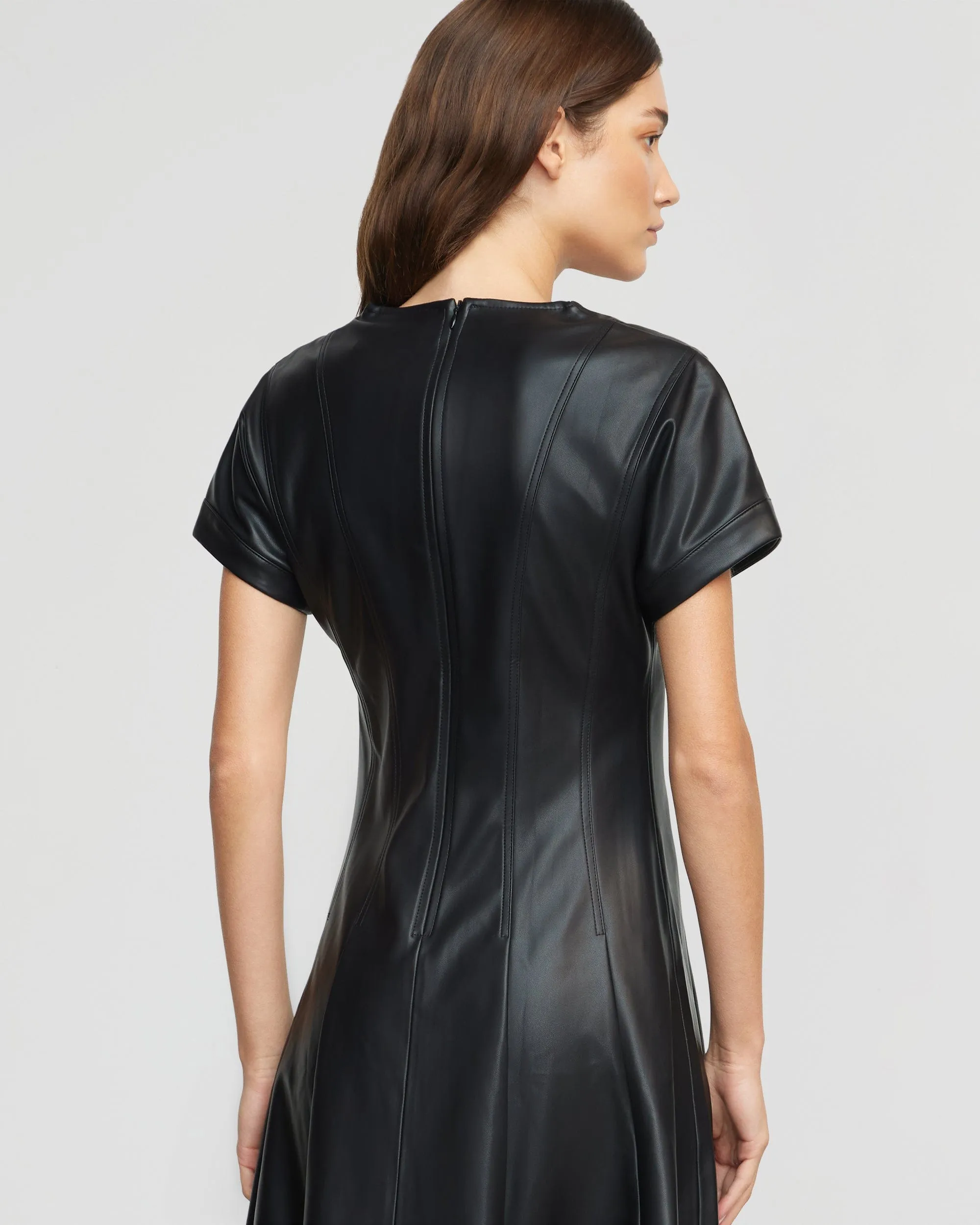 Ash Vegan Leather A-Line Dress