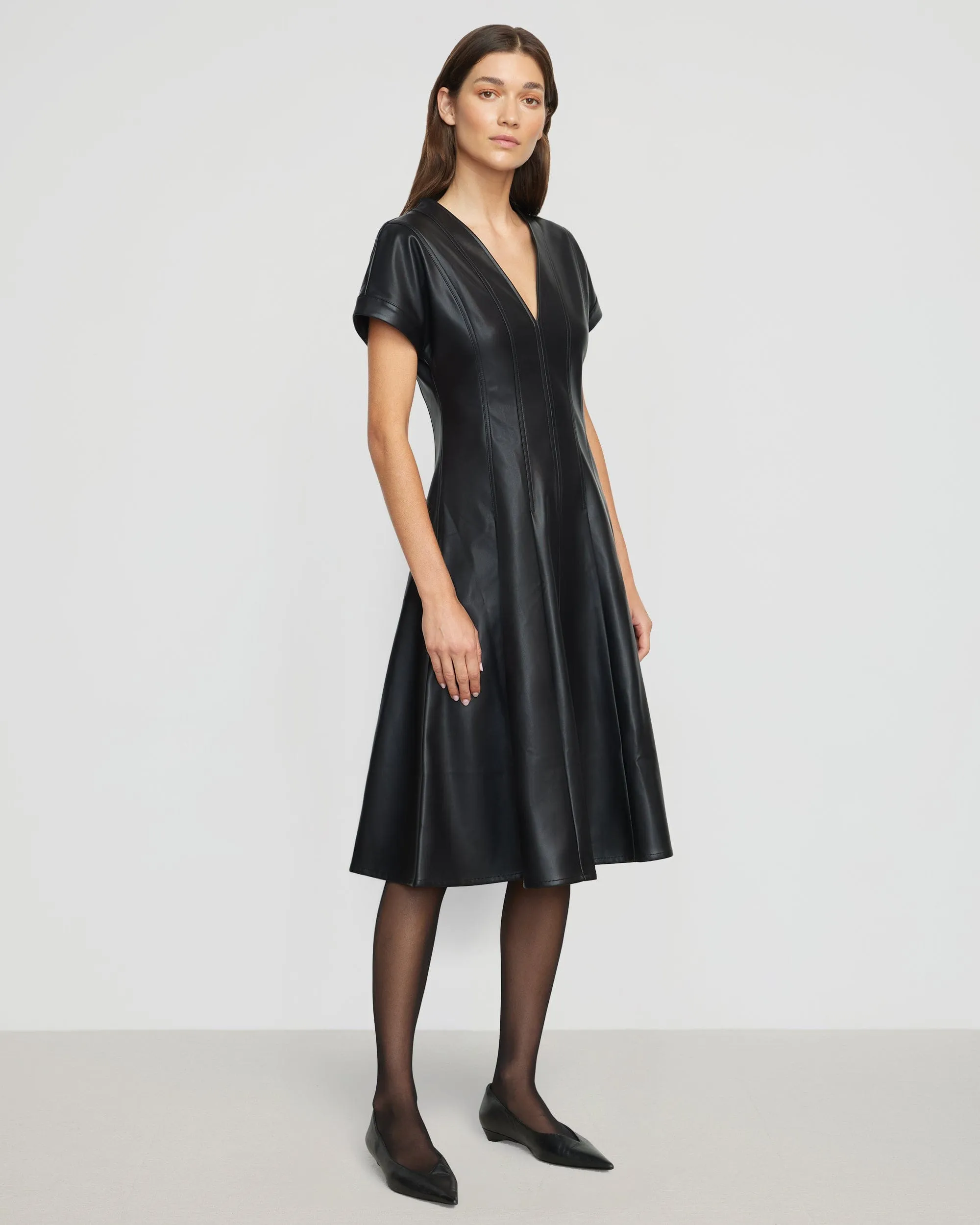 Ash Vegan Leather A-Line Dress