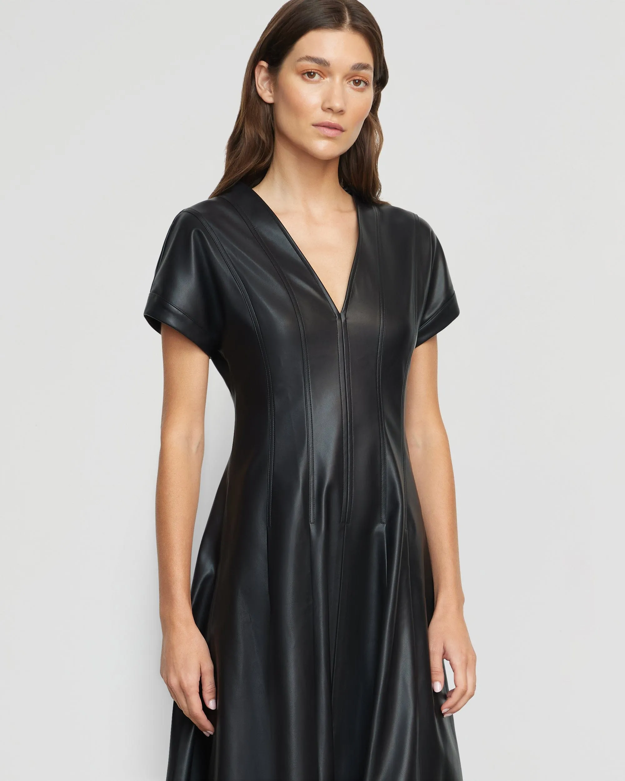 Ash Vegan Leather A-Line Dress