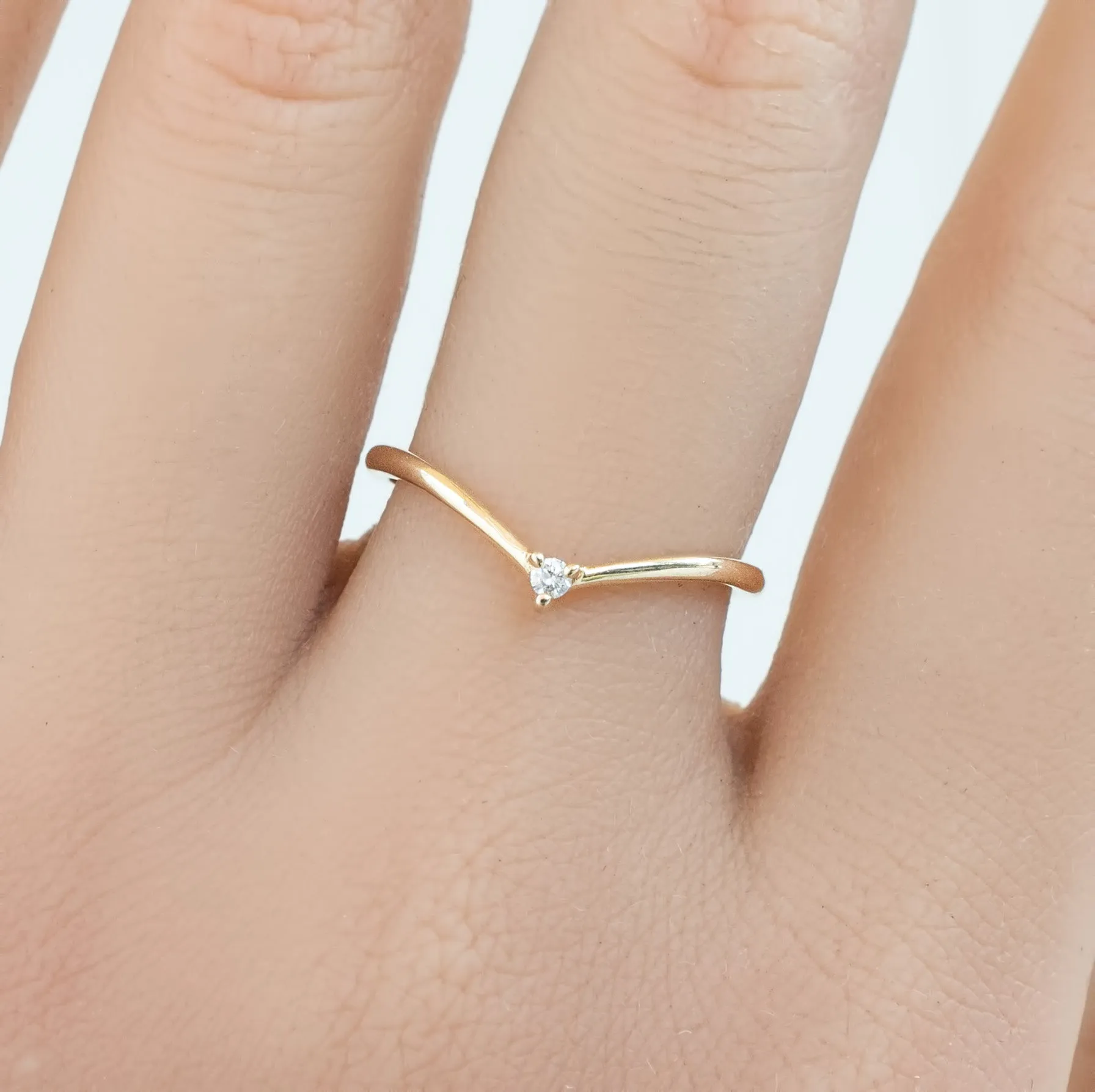 Aster Chevron Petite Ring