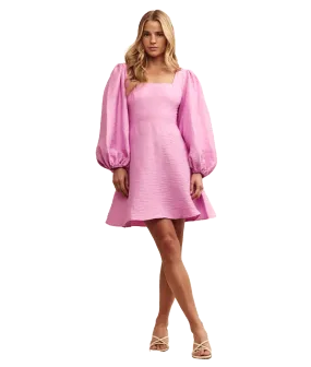 Balloon Sleeve Zola Mini Dress - Pink