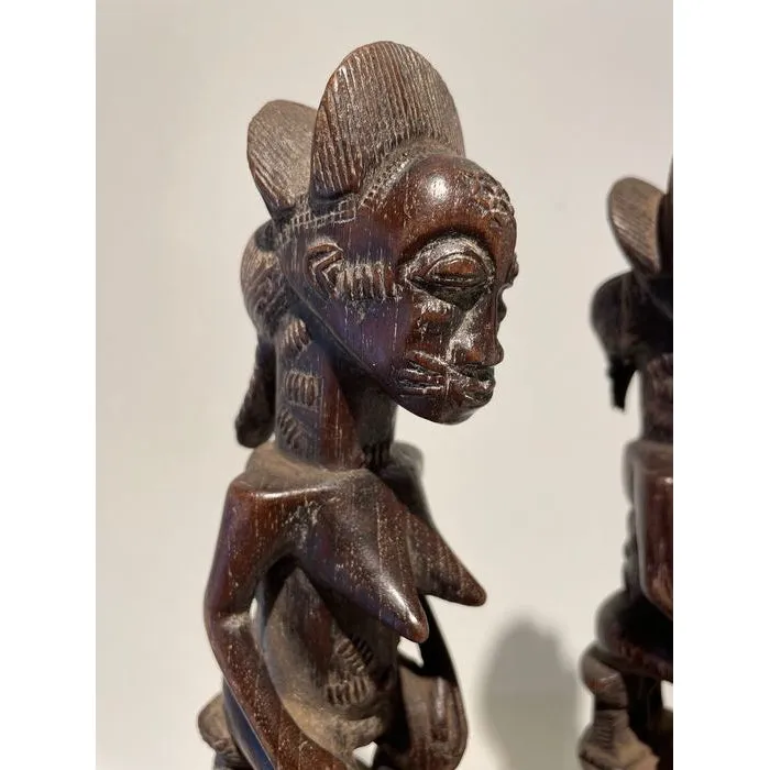 Baule Blolo Asye Usu Divination Figures / Pair , Cte d'Ivoire #883, #884