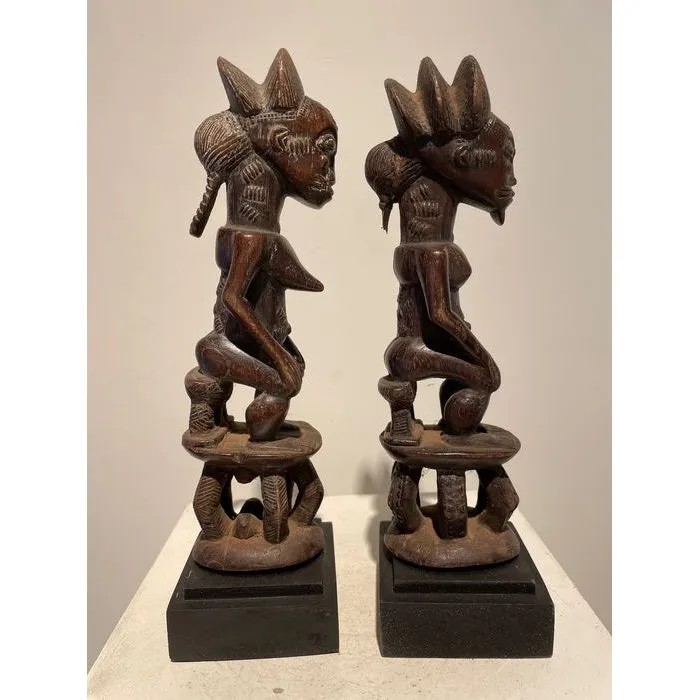 Baule Blolo Asye Usu Divination Figures / Pair , Cte d'Ivoire #883, #884