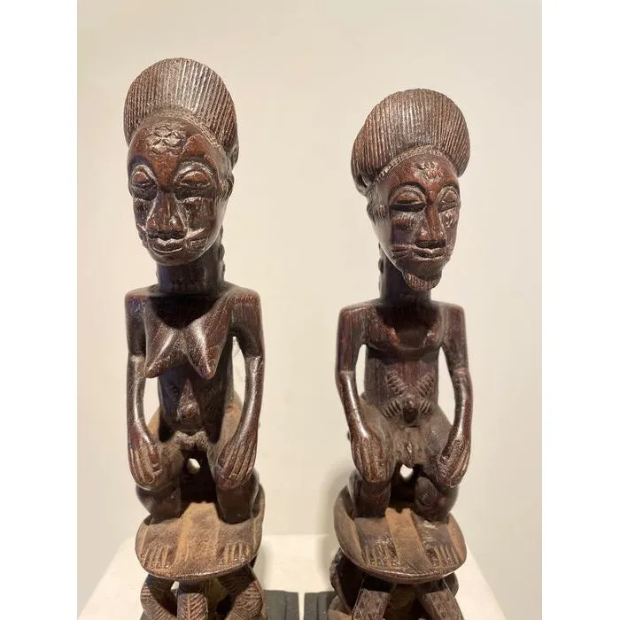 Baule Blolo Asye Usu Divination Figures / Pair , Cte d'Ivoire #883, #884