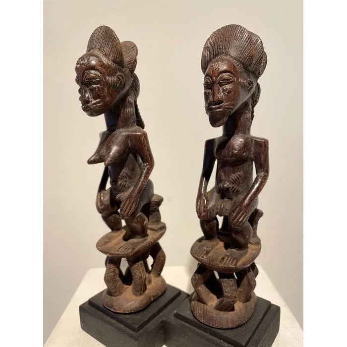 Baule Blolo Asye Usu Divination Figures / Pair , Cte d'Ivoire #883, #884