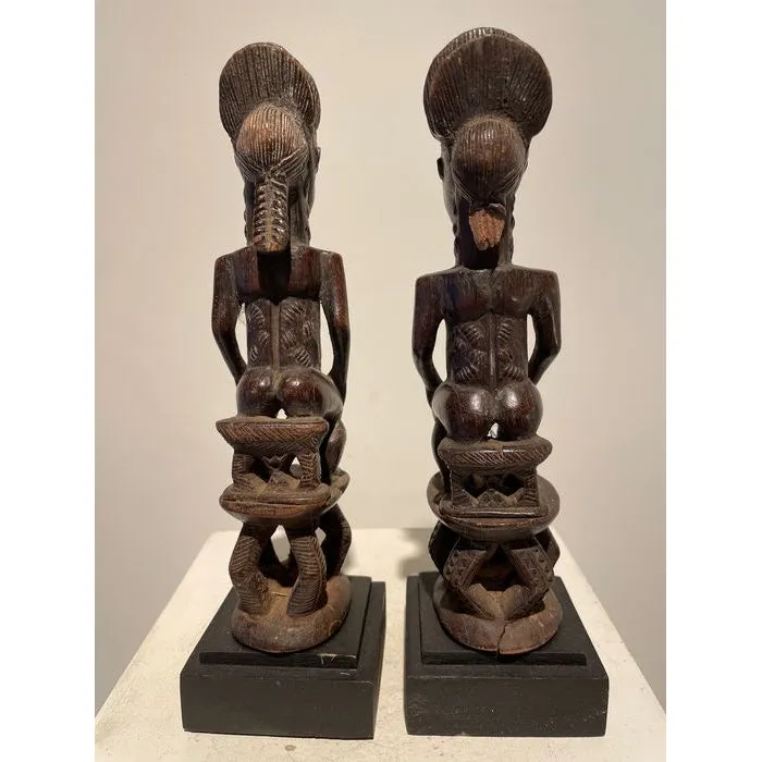 Baule Blolo Asye Usu Divination Figures / Pair , Cte d'Ivoire #883, #884