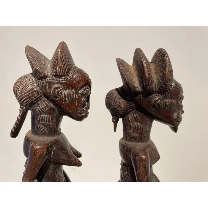 Baule Blolo Asye Usu Divination Figures / Pair , Cte d'Ivoire #883, #884