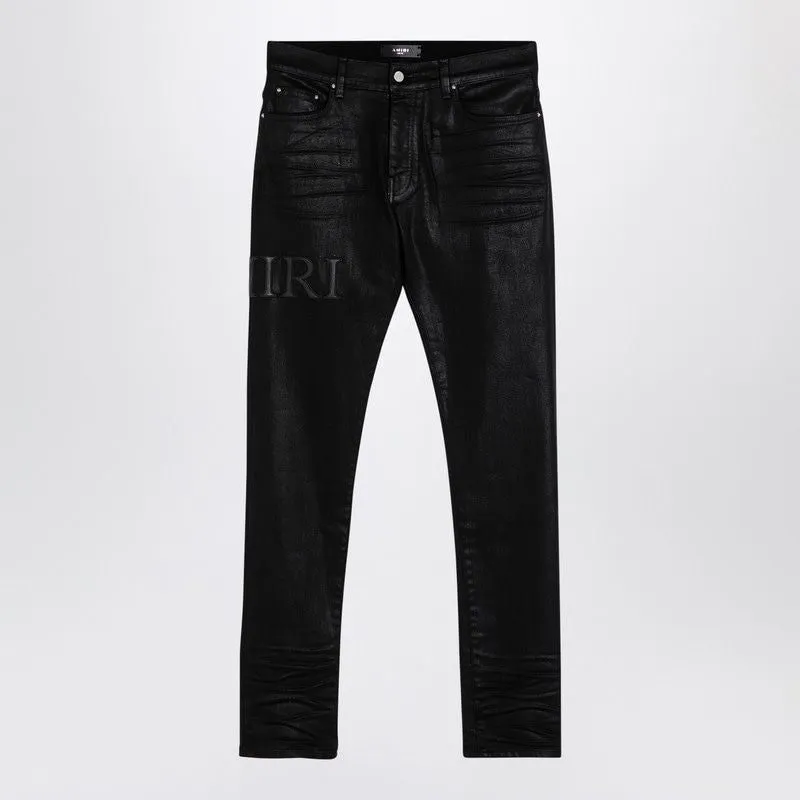 BLACK JEANS SERIF LOGO