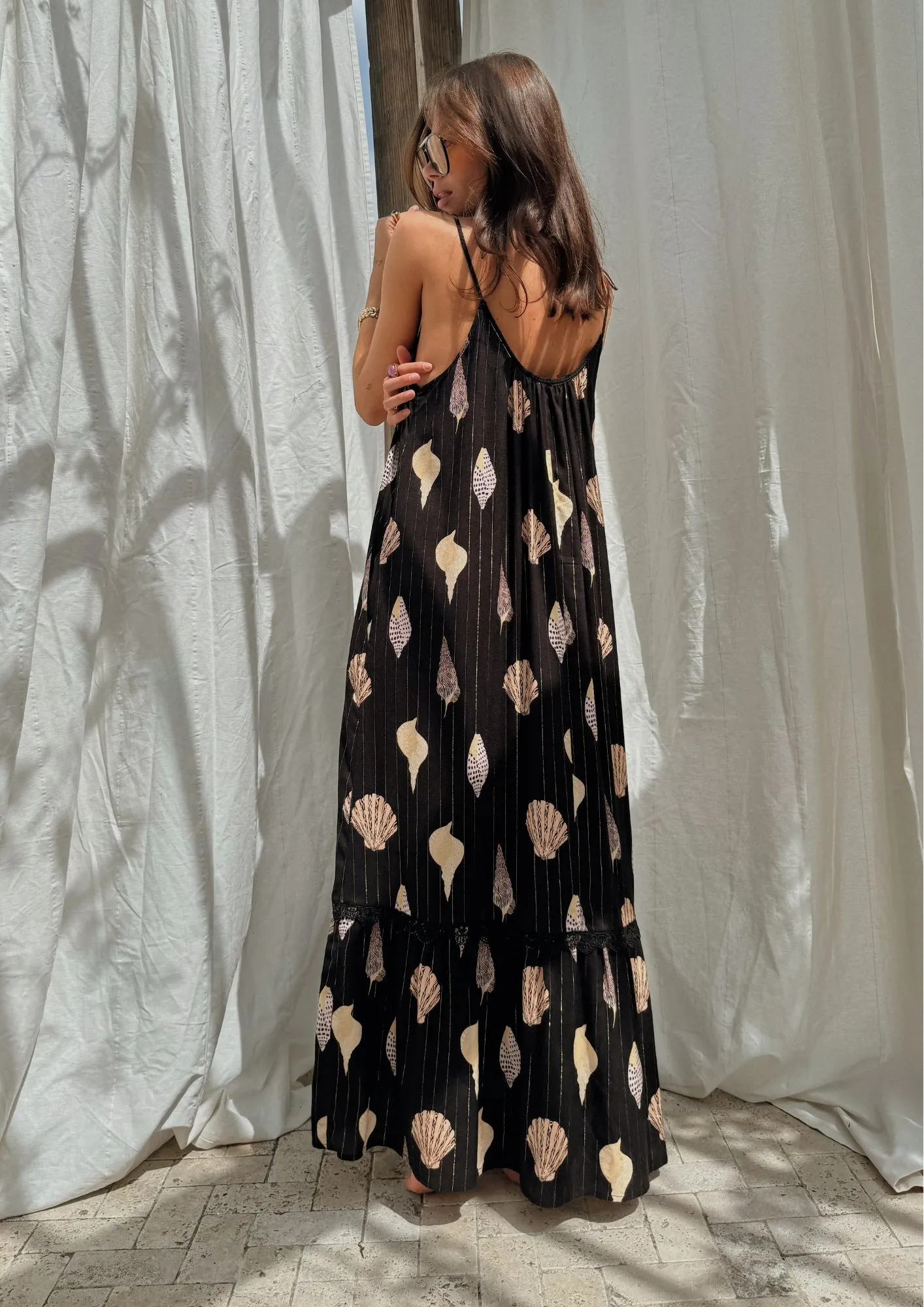 Black Shells Maxi Dress