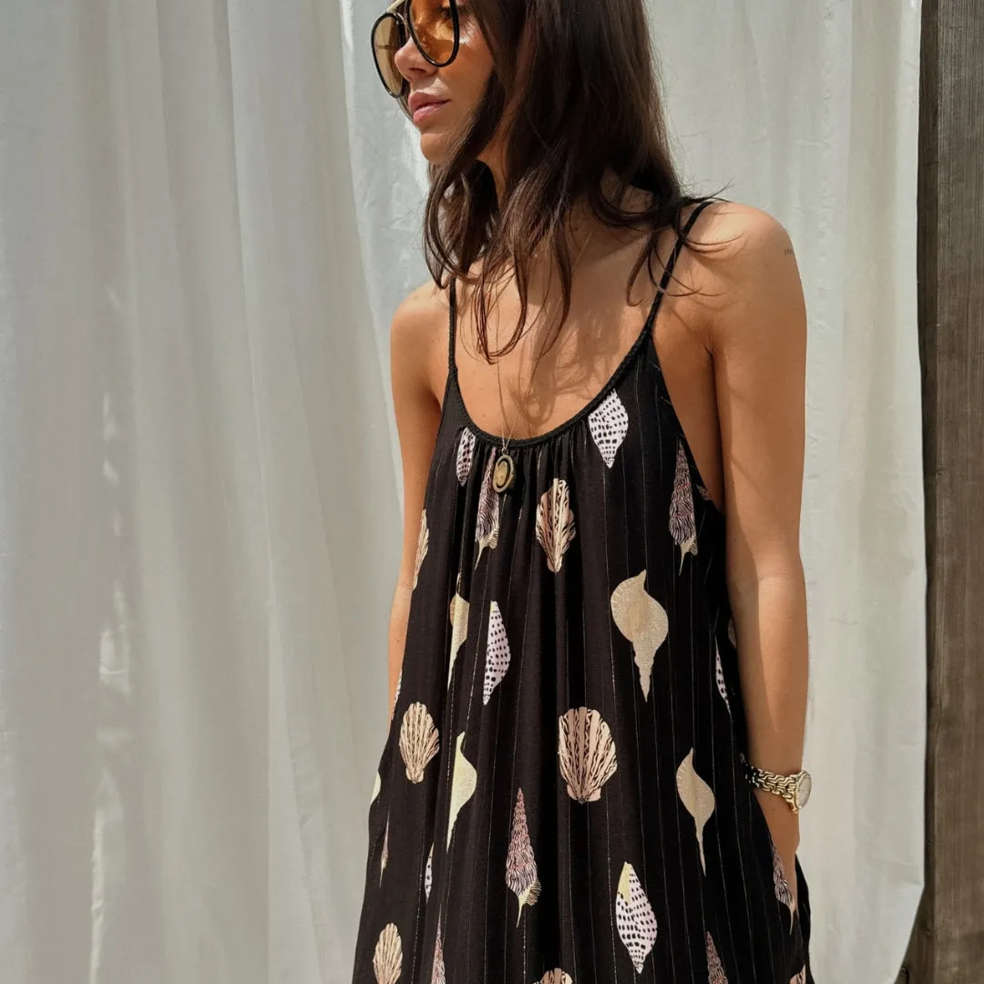 Black Shells Maxi Dress