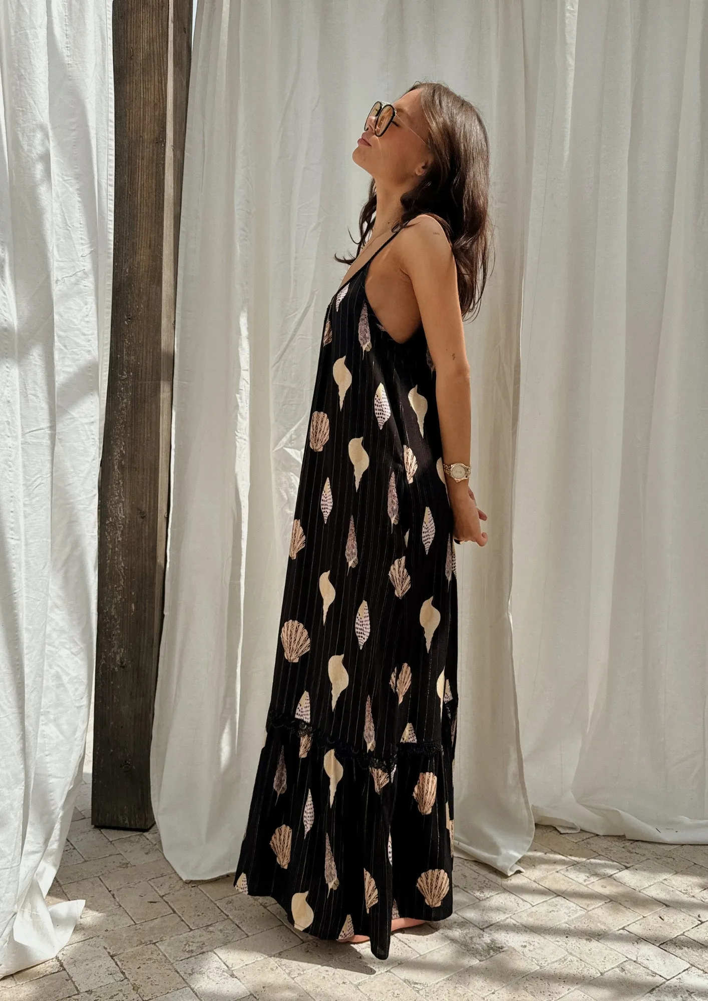 Black Shells Maxi Dress