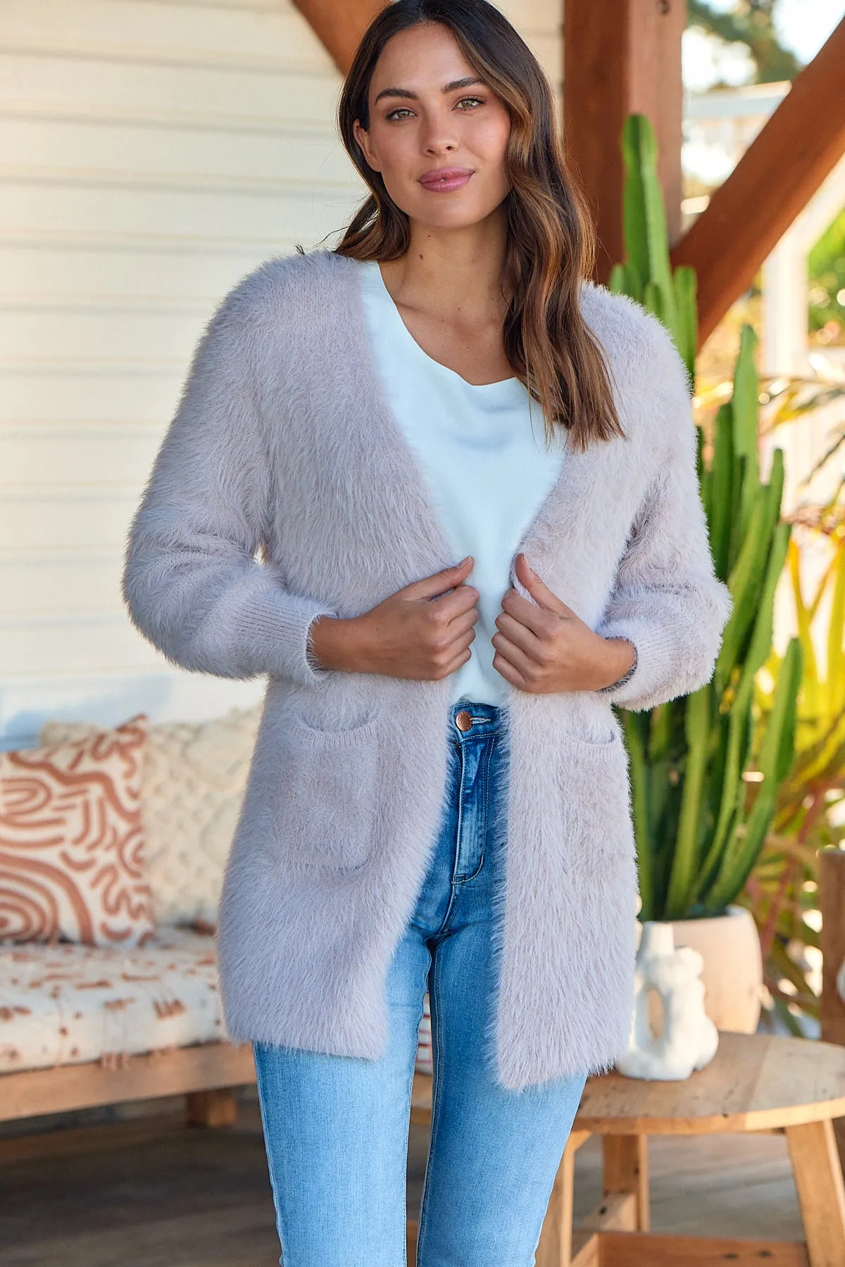 Bonnie Long Sleeve Blush Knit Cardigan