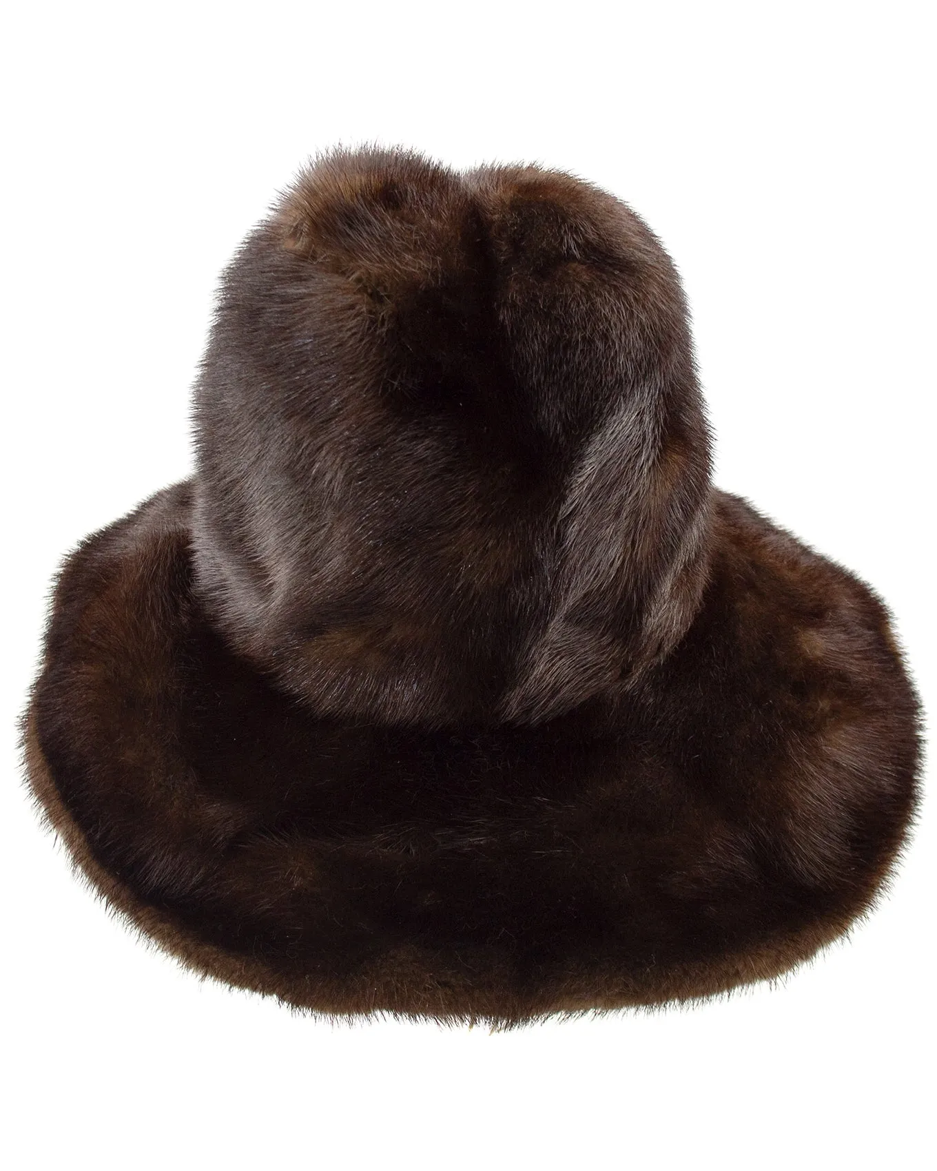 Brown Mink Wide Brim Hat