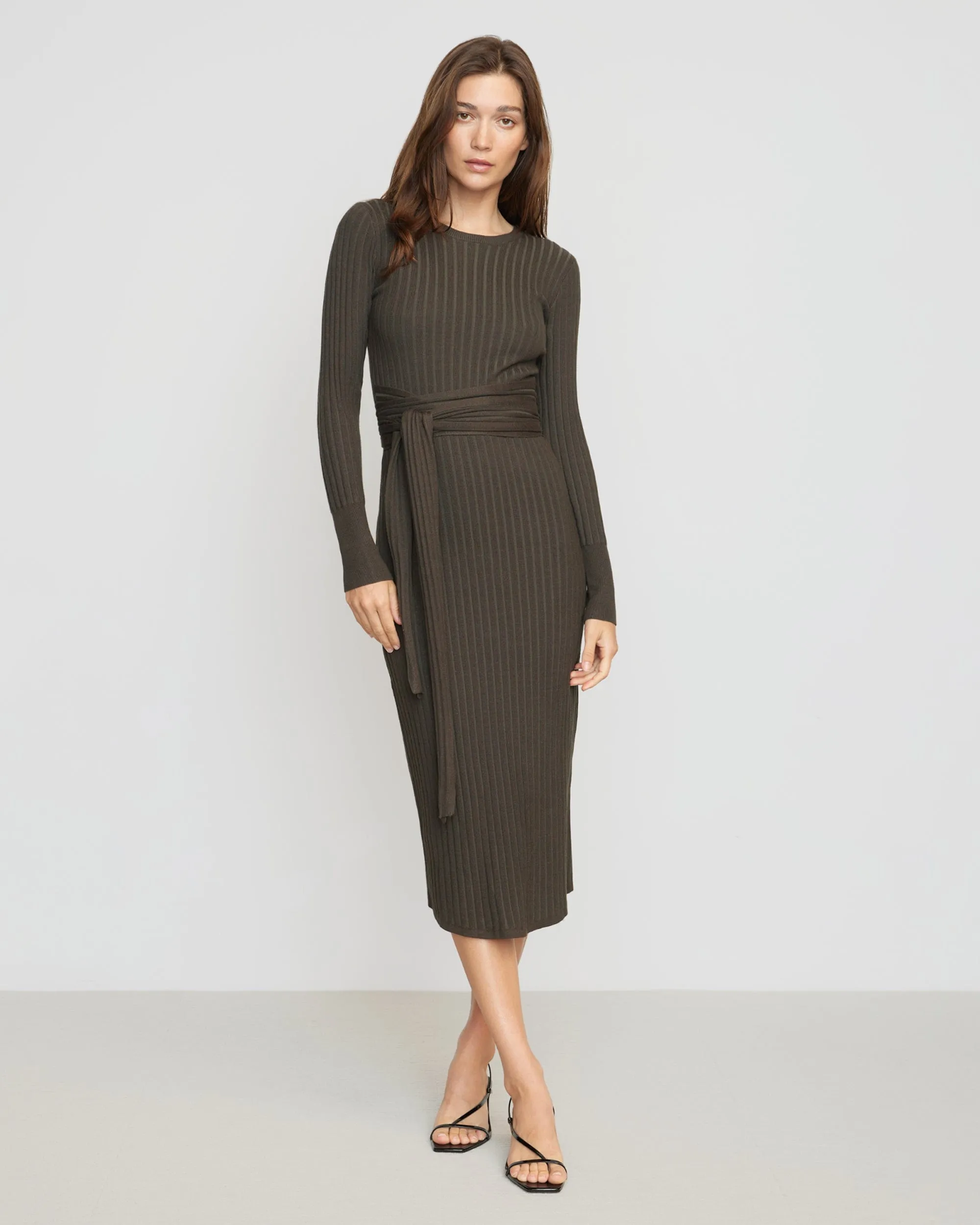 Carmen Tie-Front Ribbed Dress