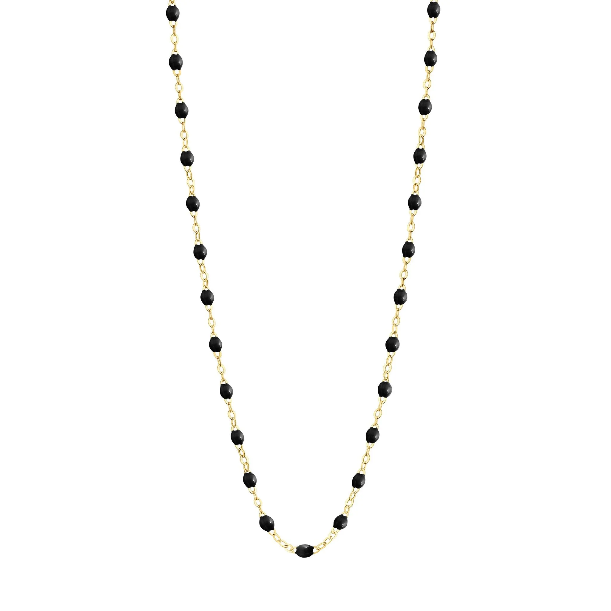 Classic Gigi Black necklace, Yellow Gold, 19.7"