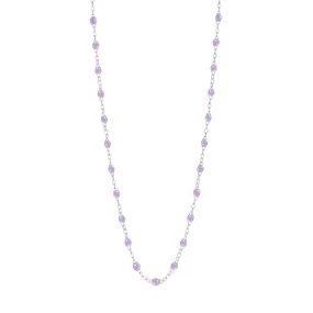 Classic Gigi Lilac necklace, White Gold, 17.7"