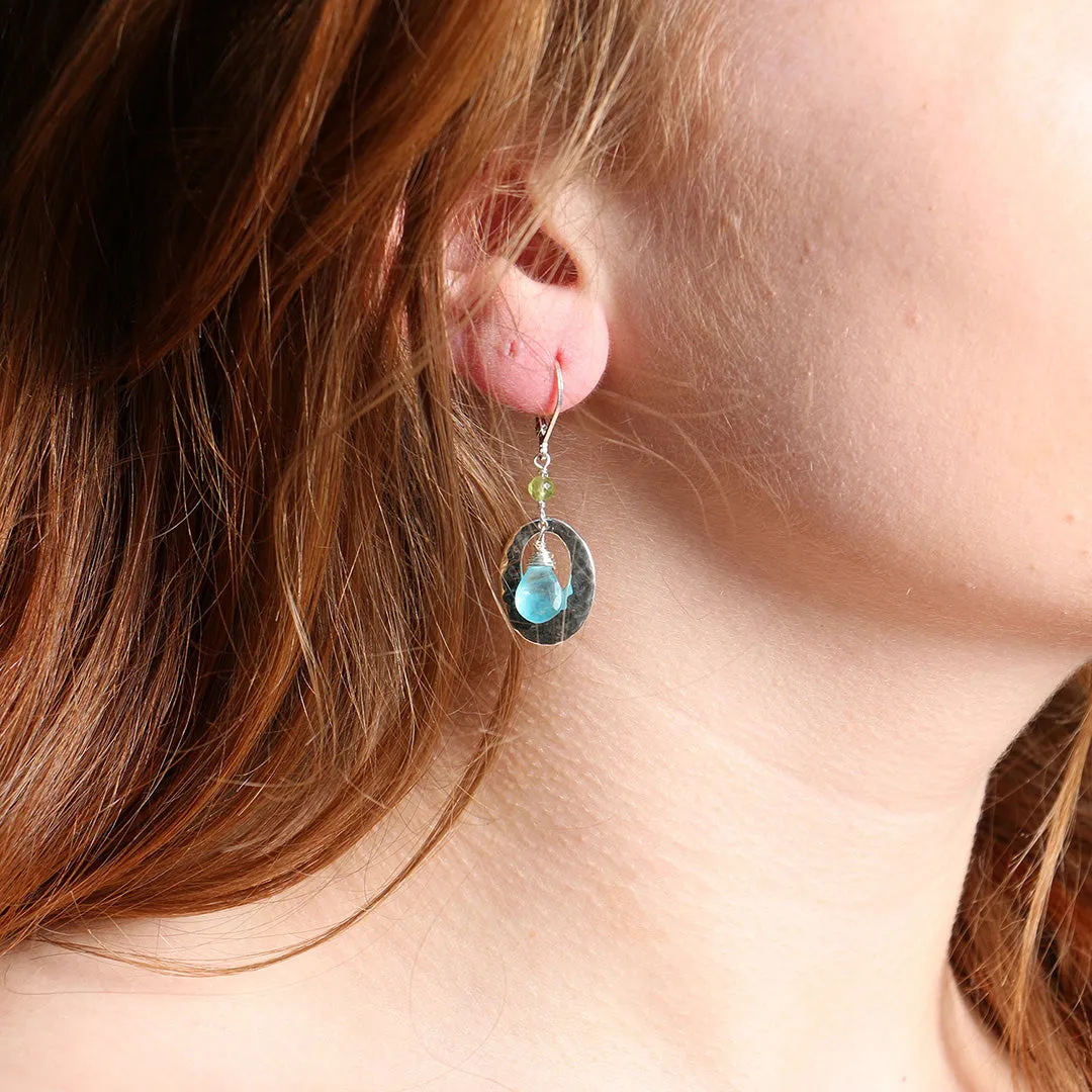 Cozumel - Sterling Silver Apatite Earrings