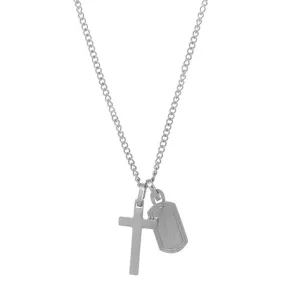 Cross & Tag Cluster Necklace