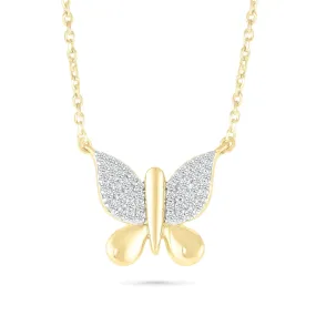 Diamond Butterfly Pendant Necklace