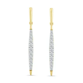 Diamond Dangle Stud Earrings