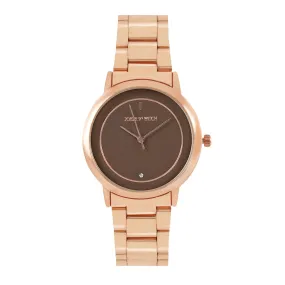 Eclipse Deep Taupe Dial Rosegold Metallic Strap Watch