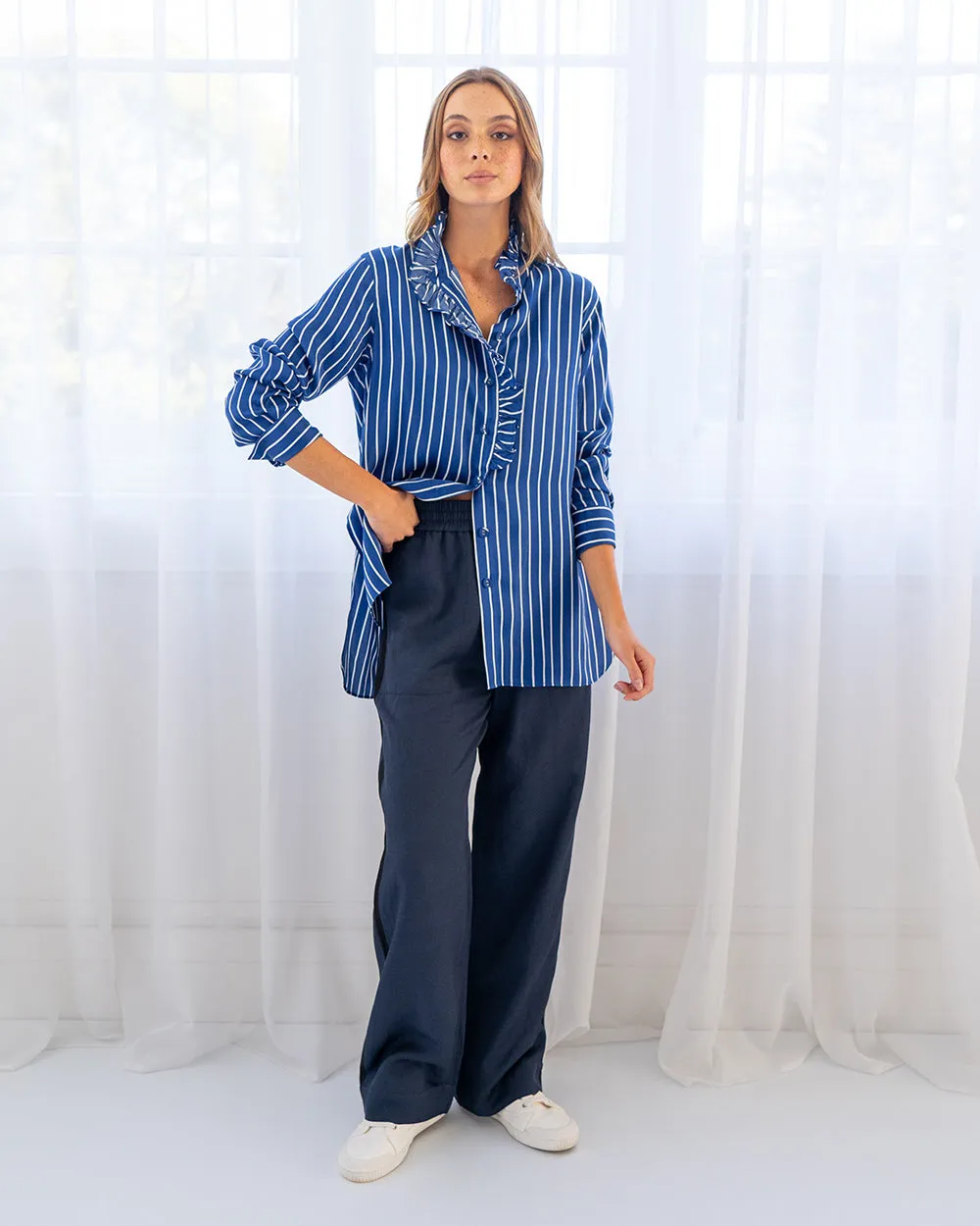 Elise Shirt - French Blue Stripe