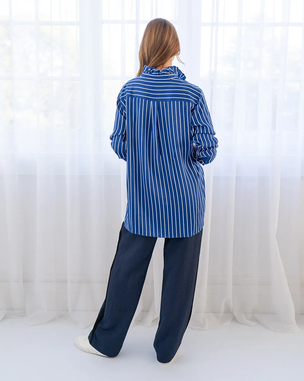 Elise Shirt - French Blue Stripe