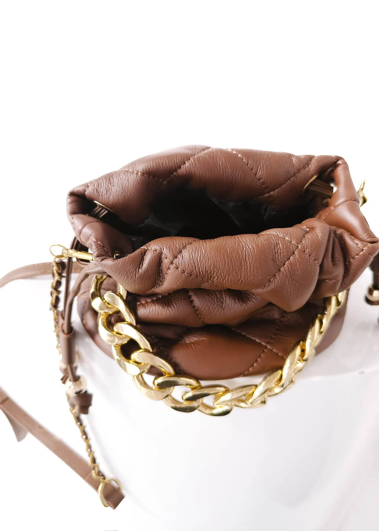 FINAL SALE: FASHION SENSE QUILTED BUCKET BAG