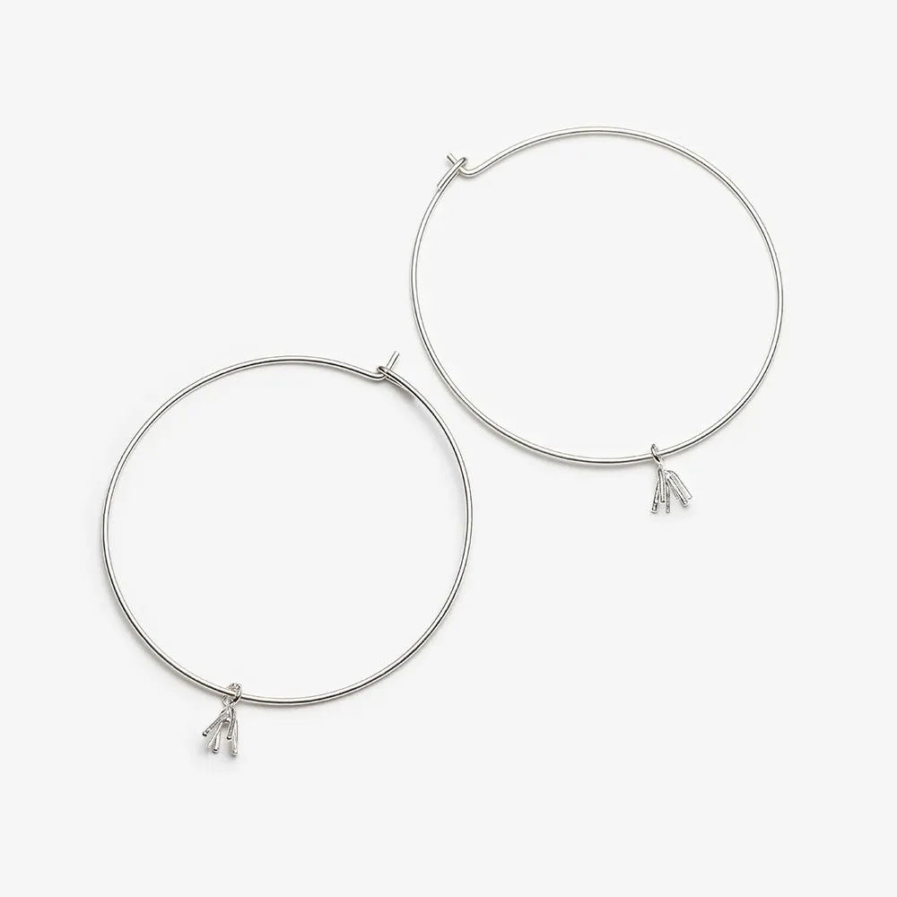 Firework Hoop Earrings - Sterling Silver - 50 mm, 30 mm or 20 mm