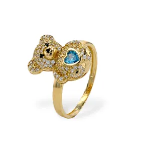 Gold 14k teddy bear ring