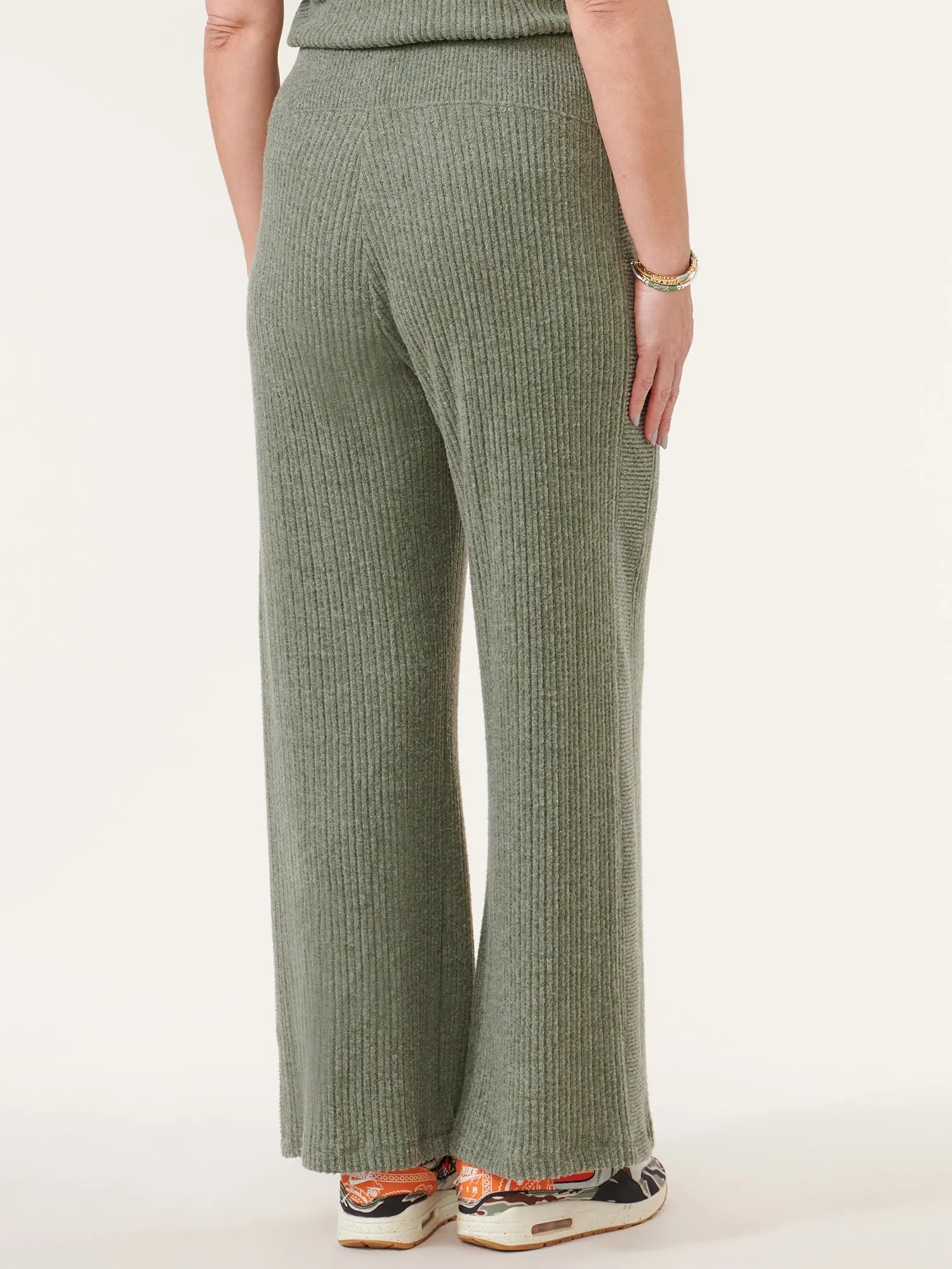 High Rise Mitred Waistband Mixed Media Lounge Pant