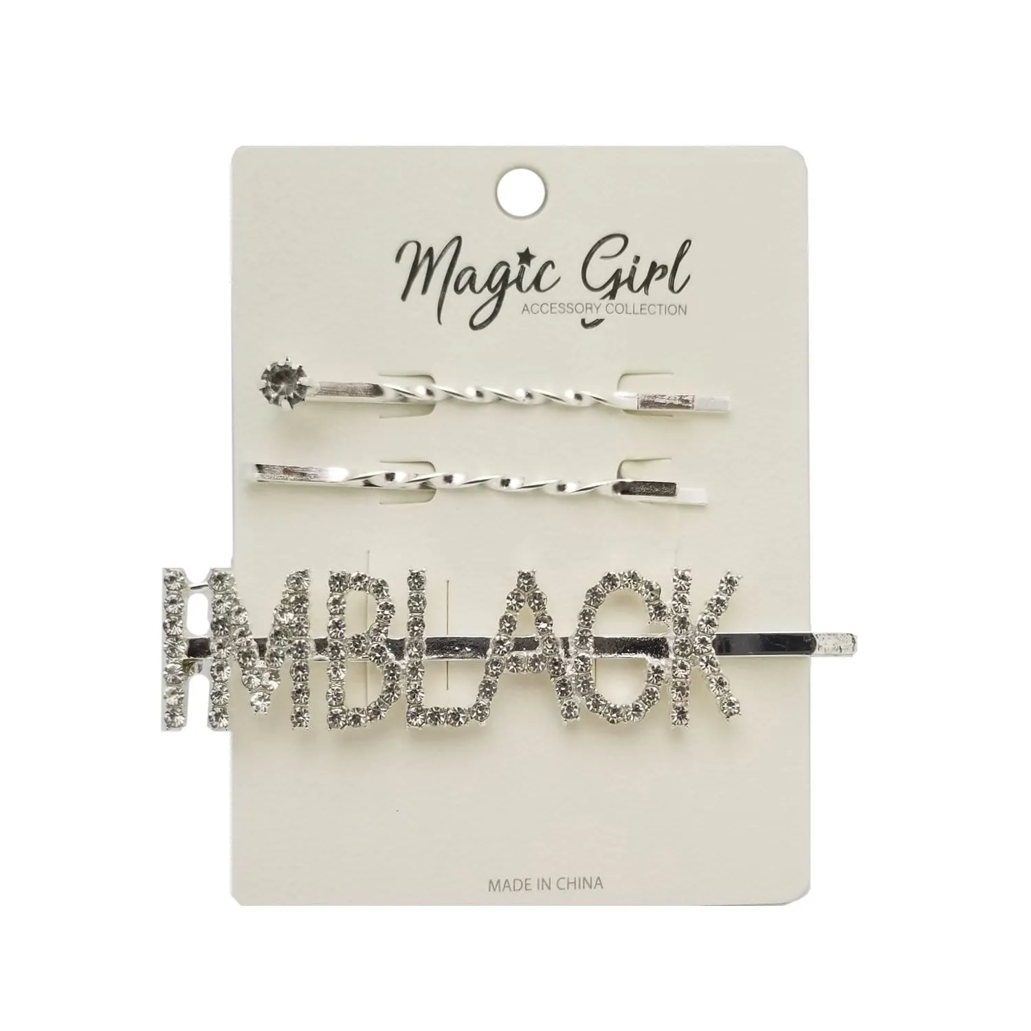 I'M BLACK 1 | Rhinestone Hair Pin 3PCS