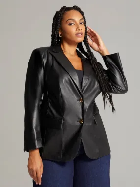 Jette Faux Leather Blazer