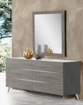 Kavathesar Anthracite Melamine And Grey Dresser And Mirror